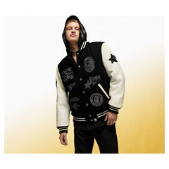 A BATHING APE® Shark Hooded Varsity Jacket