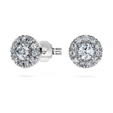 Eternity halo stud earrings