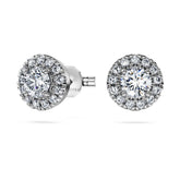 Eternity halo stud earrings
