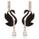 Swan drop earrings