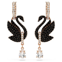 Swan drop earrings
