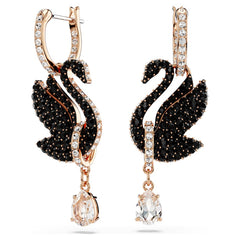 Swan drop earrings