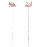 Swan drop earrings
