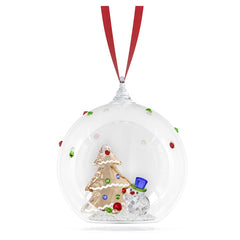 Holiday Cheers Tree and Snowman Ball Ornament