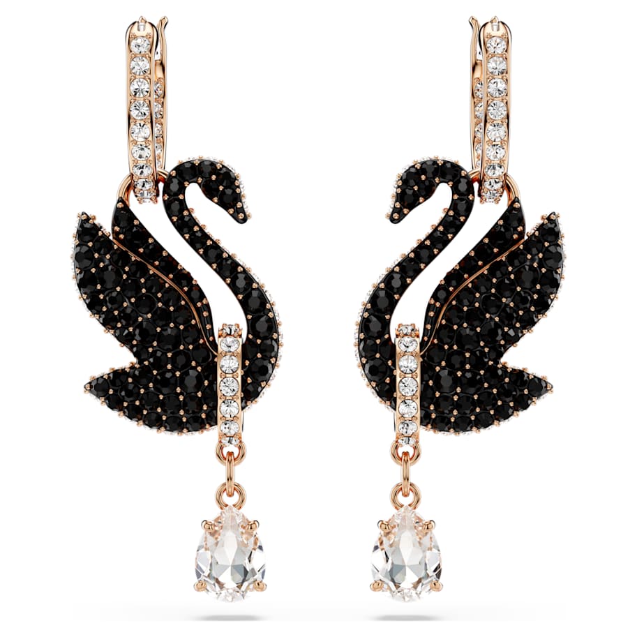 Swan drop earrings