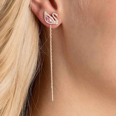 Swan drop earrings
