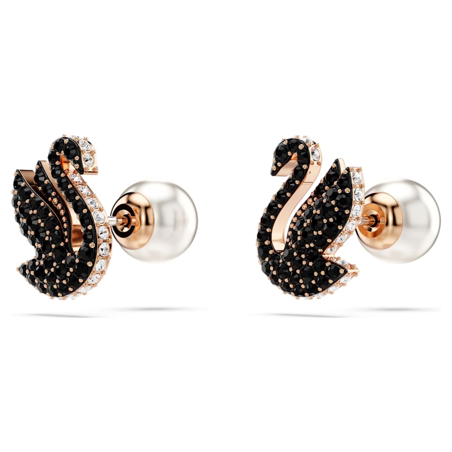 Swan stud earrings