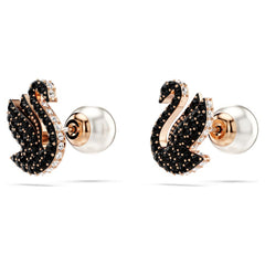 Swan stud earrings